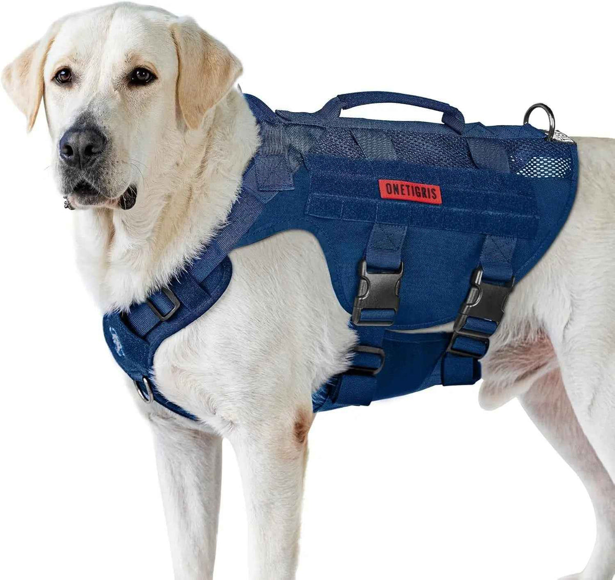 Tactical No-Pull Dog Harness with MOLLE Vest & Dual Handles