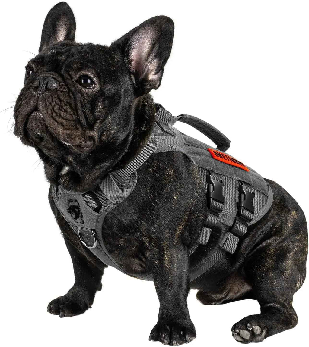 Tactical No-Pull Dog Harness with MOLLE Vest & Dual Handles