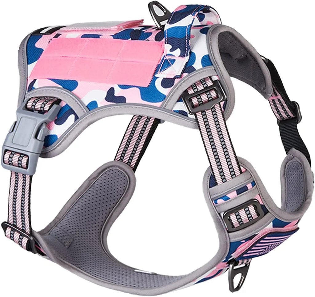 Tactical No-Pull Dog Harness – Reflective Training Vest with Handle