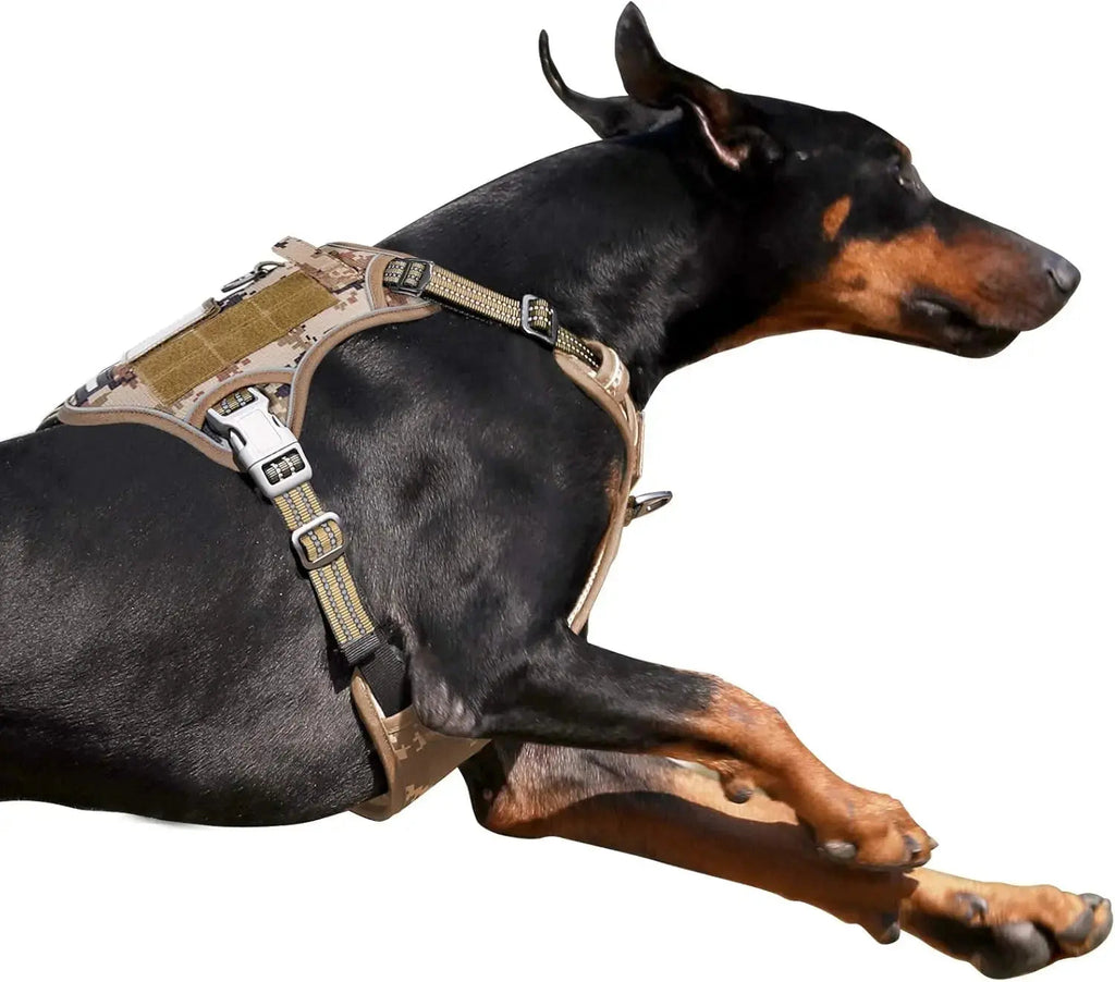 Tactical No-Pull Dog Harness – Reflective Training Vest with Handle
