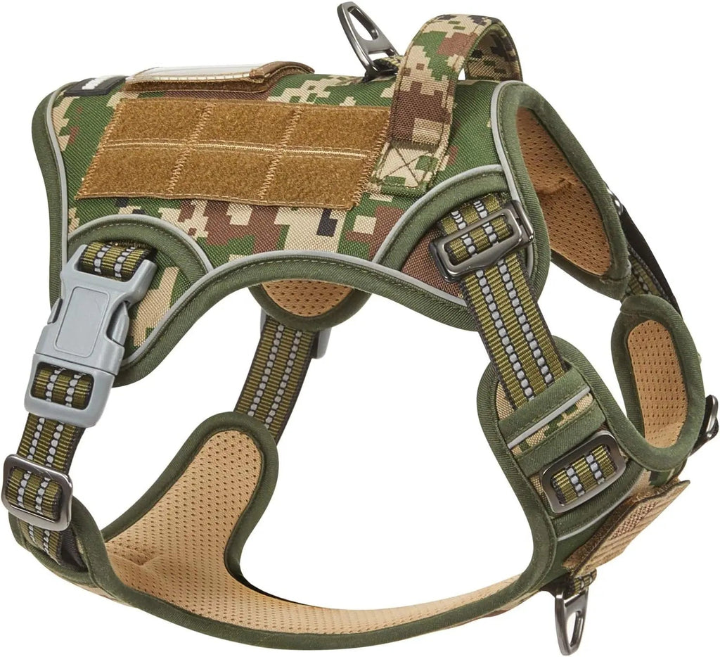 Tactical No-Pull Dog Harness – Reflective Training Vest with Handle