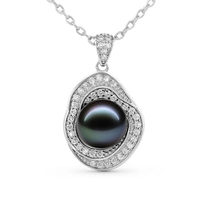 Tahitian Black Pearl Circle Necklace