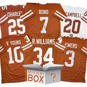 Autographed/Signed University of Texas College Football Jersey Mystery Box with PSA JSA or Beckett COA