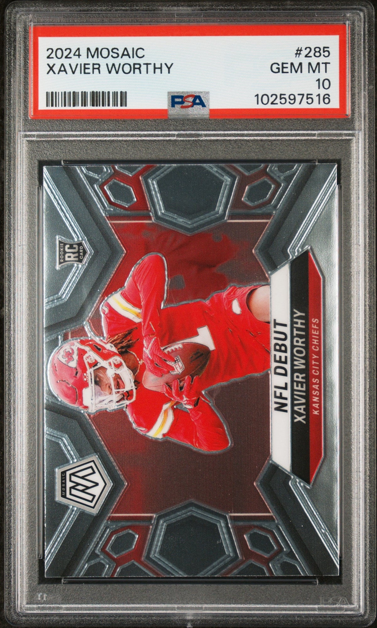 Graded 2024 Panini Mosaic Xavier Worthy #285 Rookie RC Football Card PSA 10 Gem Mint