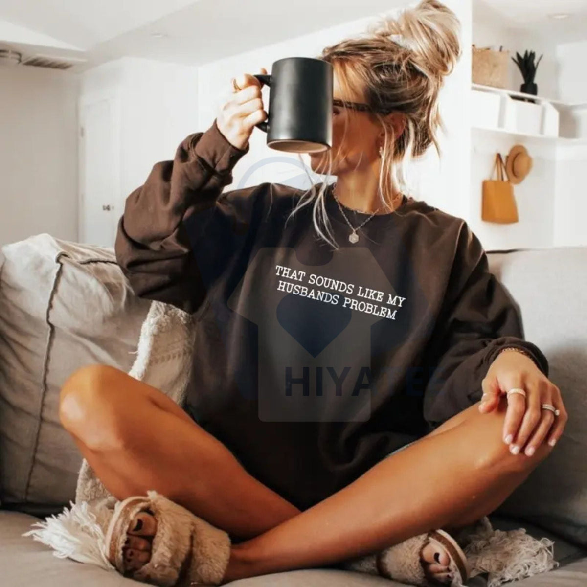 That Sounds Like My Husband’s Problem Sweatshirt: Funny Sarcastic Wife Sassy Quote Pullover, Humorous Anniversary Gift For Women