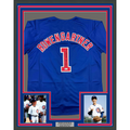 Framed Autographed/Signed Thomas Ian Nicholas Henry Rowengartner 35x39 Rookie Of The Year Chicago Blue Baseball Jersey Beckett BAS COA