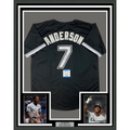 Framed Autographed/Signed Tim Anderson 35x39 Chicago Black Baseball Jersey Beckett BAS COA