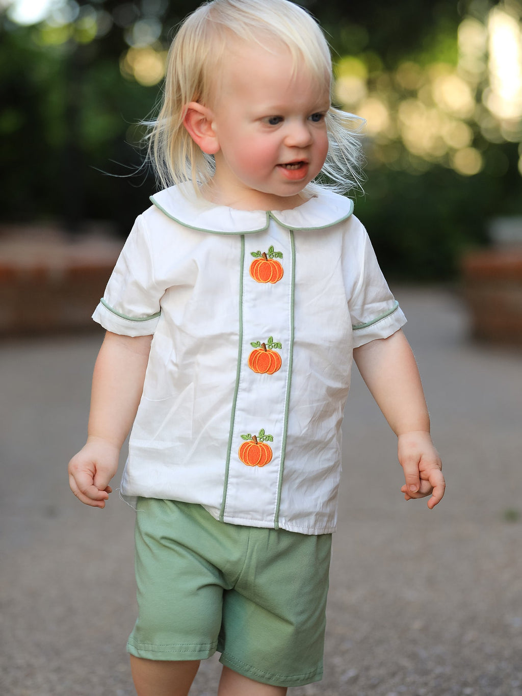 Thanksgiving & Halloween Pumpkin Applique Boy's Set