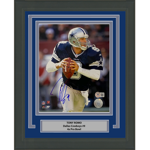 Framed Autographed/Signed Tony Romo Dallas Cowboys 8x10 Football Photo Beckett BAS COA #2