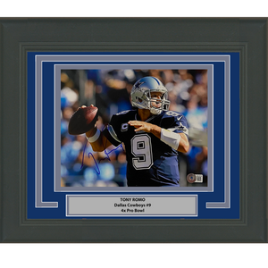 Framed Autographed/Signed Tony Romo Dallas Cowboys 8x10 Football Photo Beckett BAS COA #4