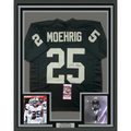 Framed Autographed/Signed Trevon Moehrig 35x39 Las Vegas Oakland Black Football Jersey JSA COA