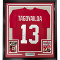 Framed Autographed/Signed Tua Tagovailoa 35x39 Alabama Red College Football Jersey Beckett BAS COA
