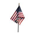 U.S. Flag Veteran Grave Marker With 30 Inch Tall American Cemetery Flag, Honoring Military Veterans and First Responders.