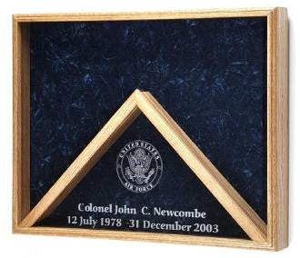 Deluxe Combo Awards Flag Display Case - 3'x5' flag
