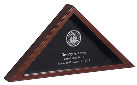 US Military Personalized Cherry Flag Case for American 5’x9.5’ Veteran Burial Flag