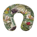 Personalized Tropical Botanical Travel Neck Pillow | Custom Name Gift
