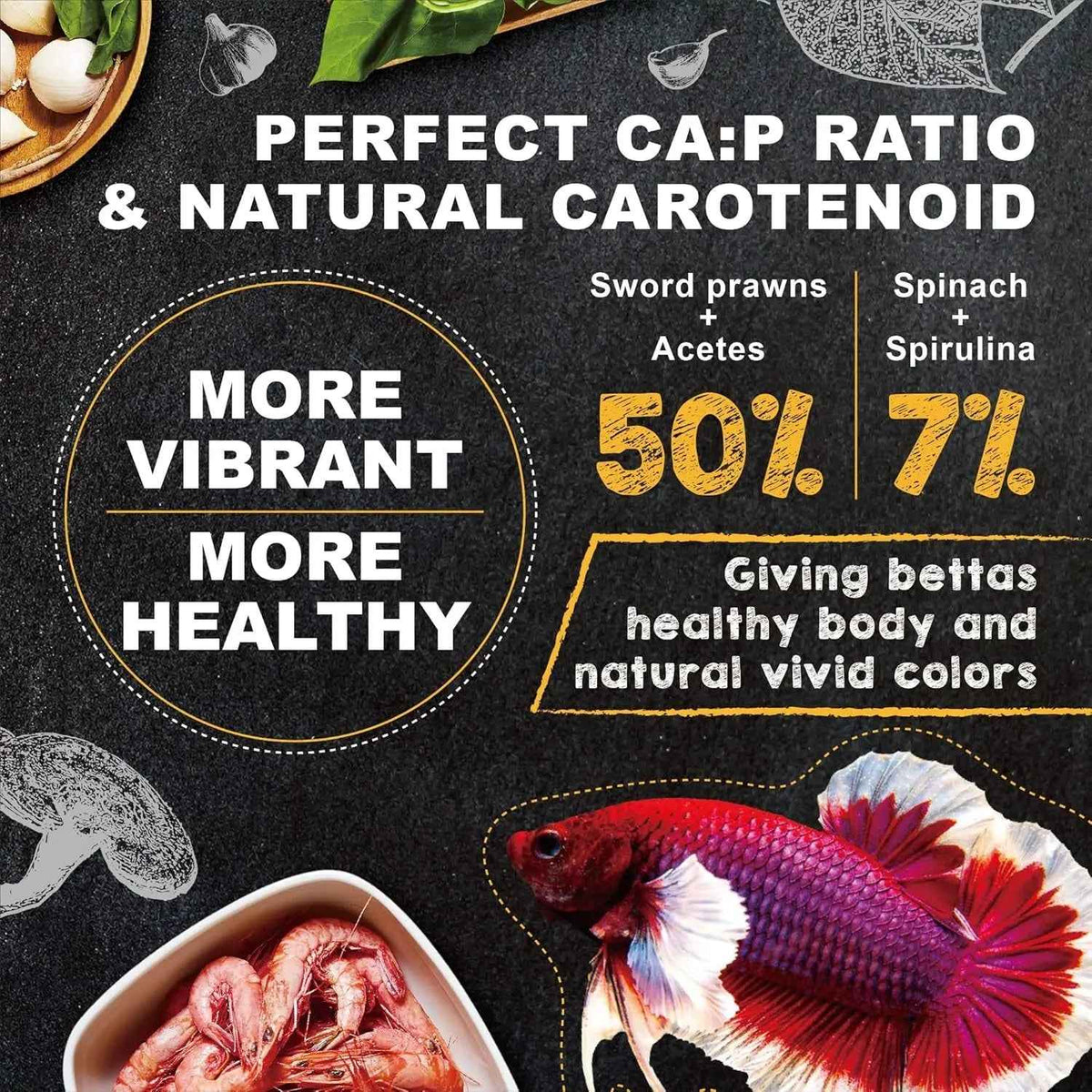Ultra Fresh Betta Food Shrimp Patties, 50% Prawn