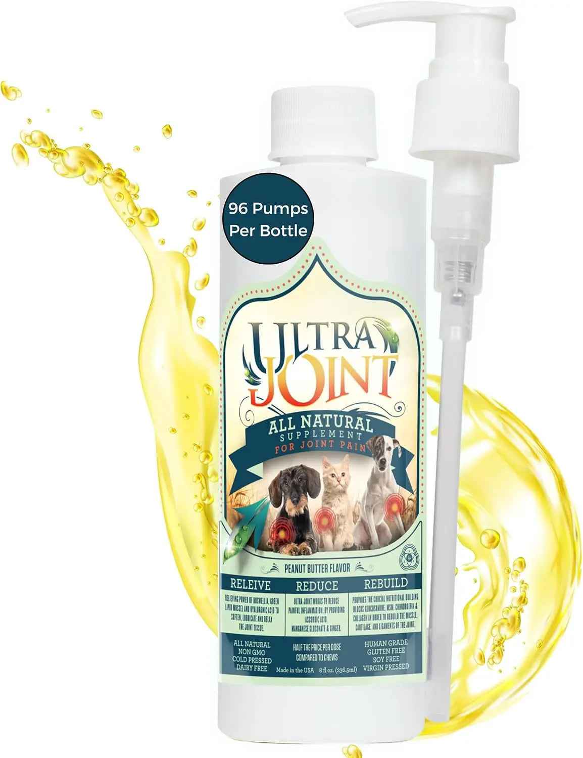 Ultra Joint Liquid Dog Supplement Glucosamine Chondroitin 8oz & 16oz