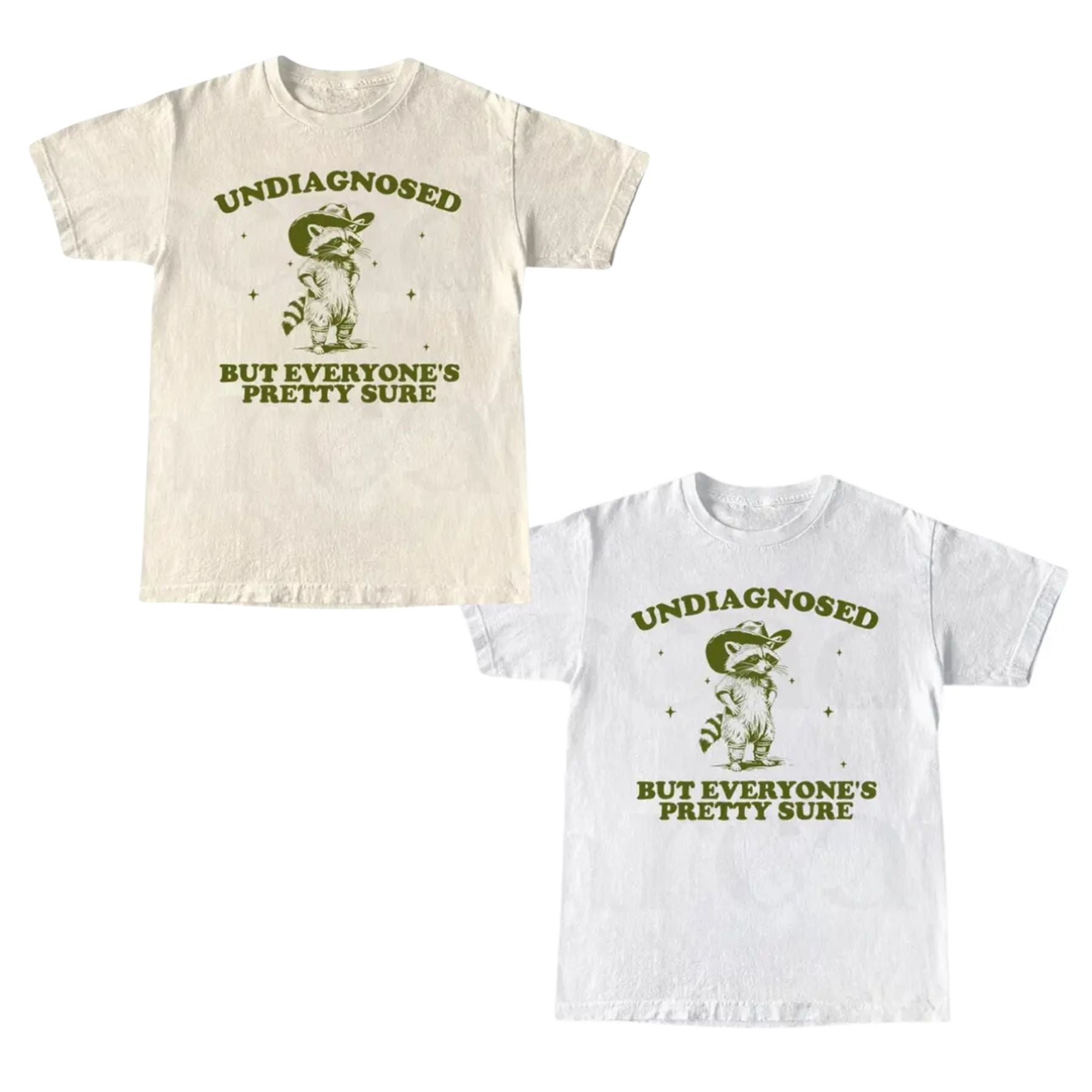 Undiagnosed But Everyone’s Sure T-Shirt – Funny Retro Humor Graphic Tee, Unisex Cotton Shirt