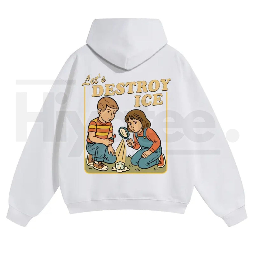 Unisex "Destroy ICE" Hoodie – Satirical Political Graphic Streetwear