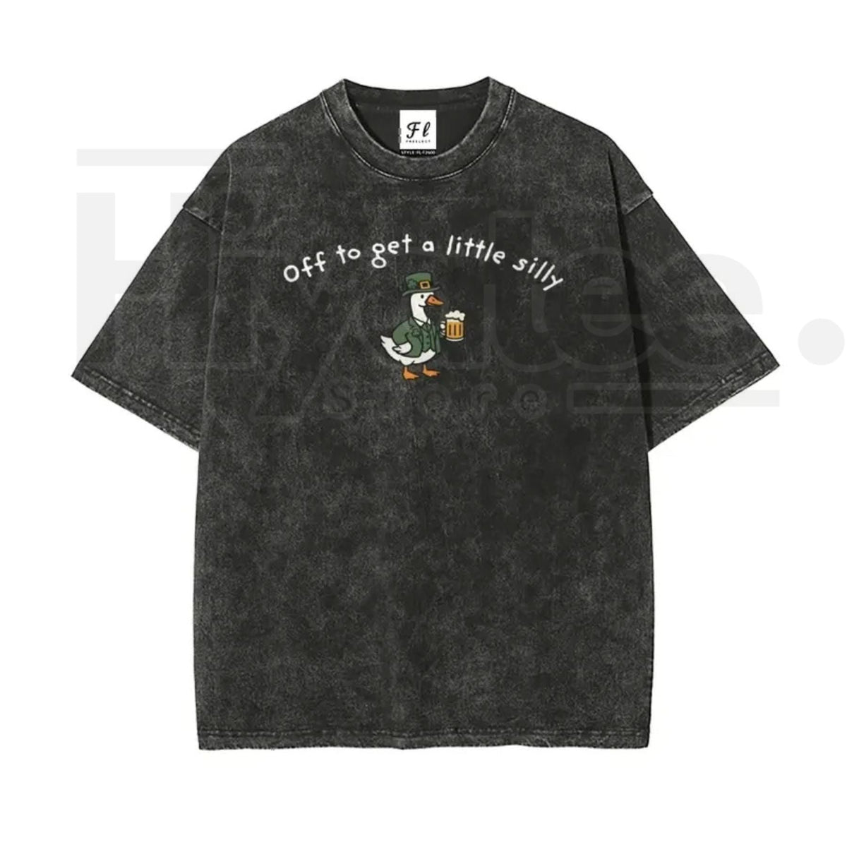 Unisex “Off to Get a Little Silly” Vintage Washed T-Shirt – Shamrock St. Patrick’s Day Graphic Tee