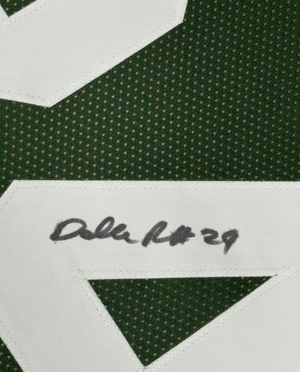 Framed Autographed/Signed Darrelle Revis 35x39 New York Green Football Jersey Beckett BAS COA