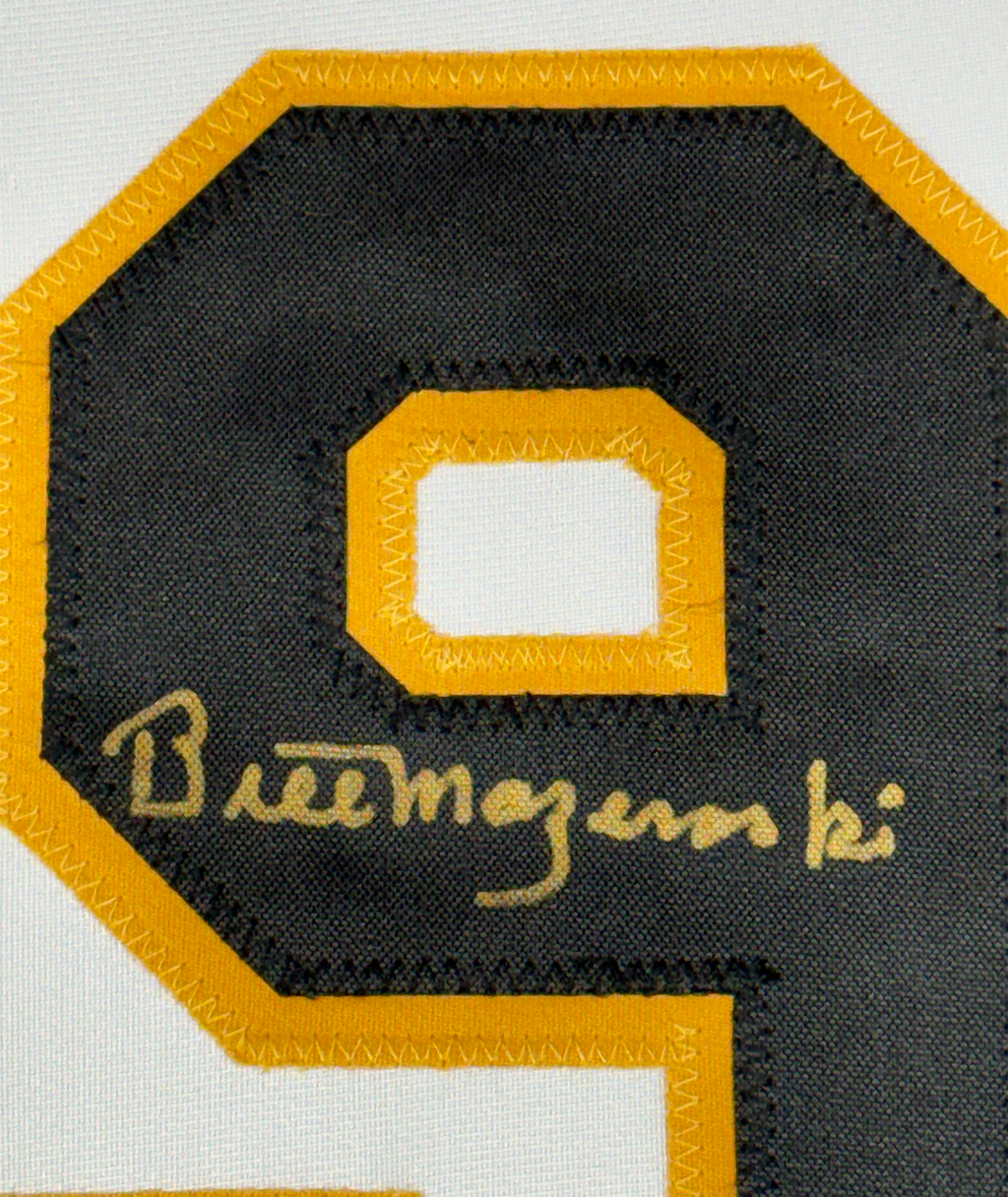 Framed Autographed/Signed Bill Mazeroski 35x39 Pittsburgh White Baseball Jersey JSA COA