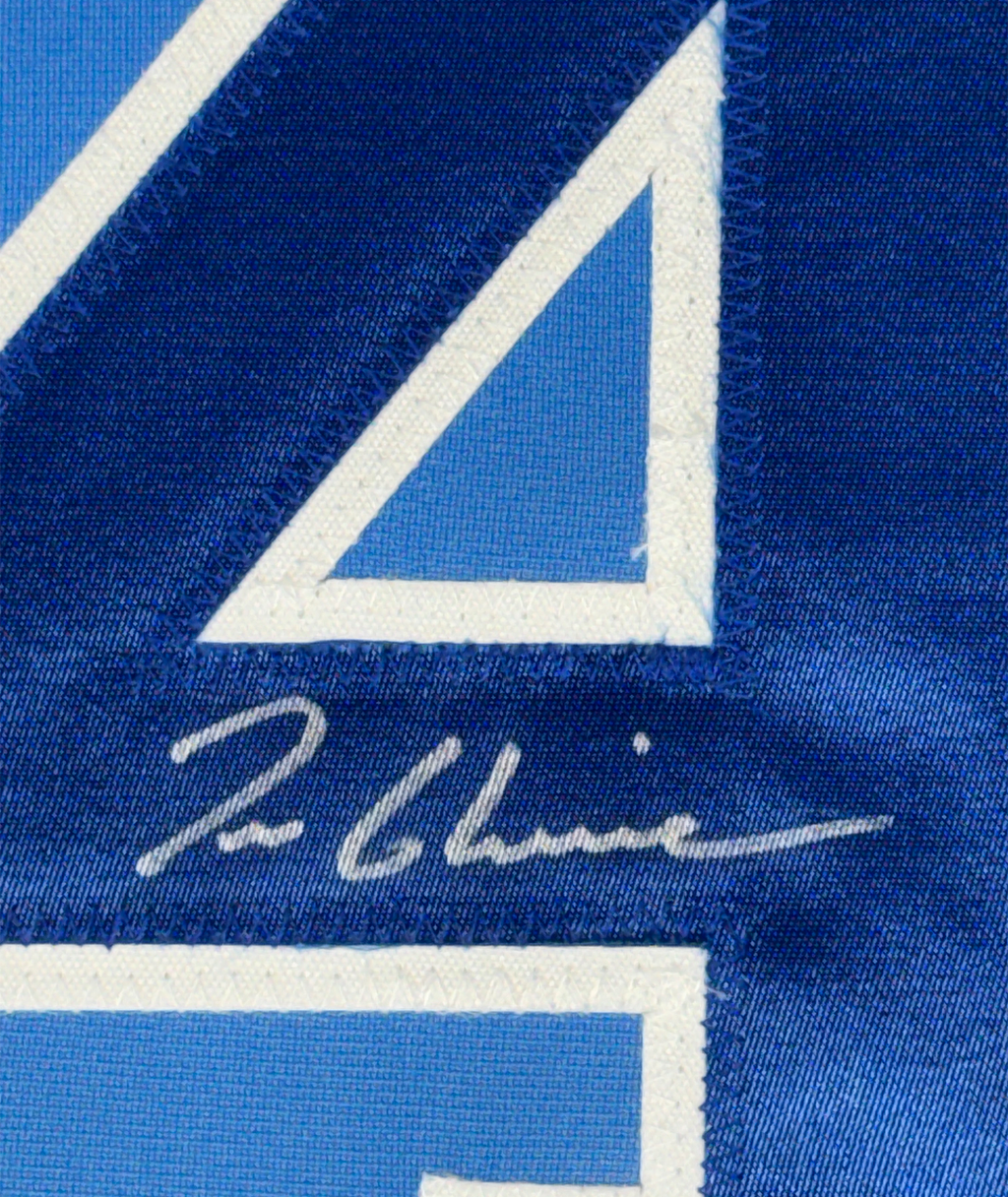 Framed Autographed/Signed Tom Glavine 35x39 Atlanta Light Blue Baseball Jersey JSA COA