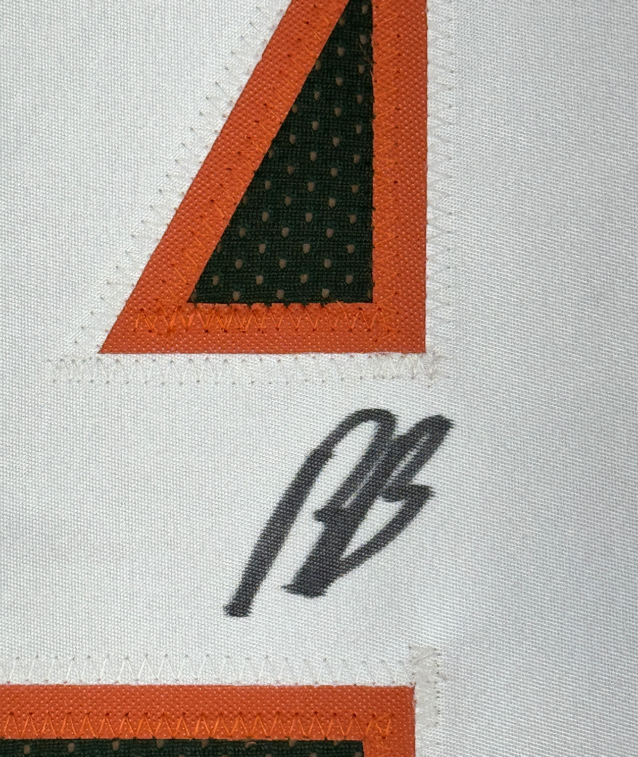 Framed Autographed/Signed Rueben Bain Jr. 35x39 Miami Green College Football Jersey Beckett BAS COA