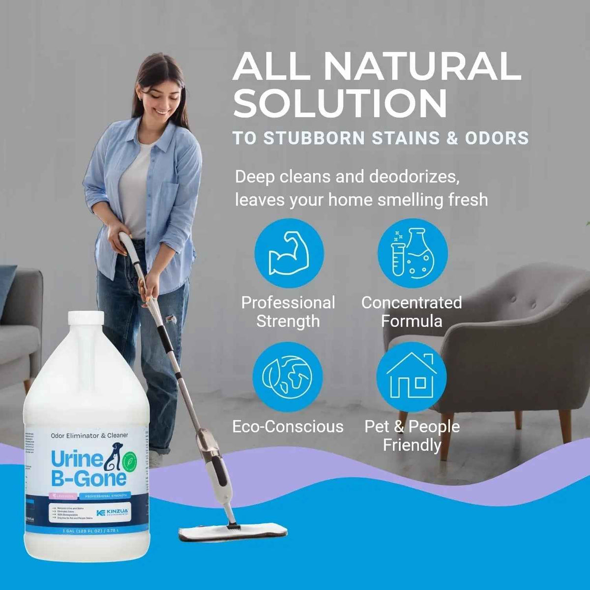 Urine B-Gone Enzyme Pet Odor Eliminator & Stain Remover – Lavender/Citrus Scent