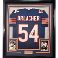 Framed Autographed/Signed Brian Urlacher 35x39 Chicago Bears Blue Football Jersey Beckett BAS COA