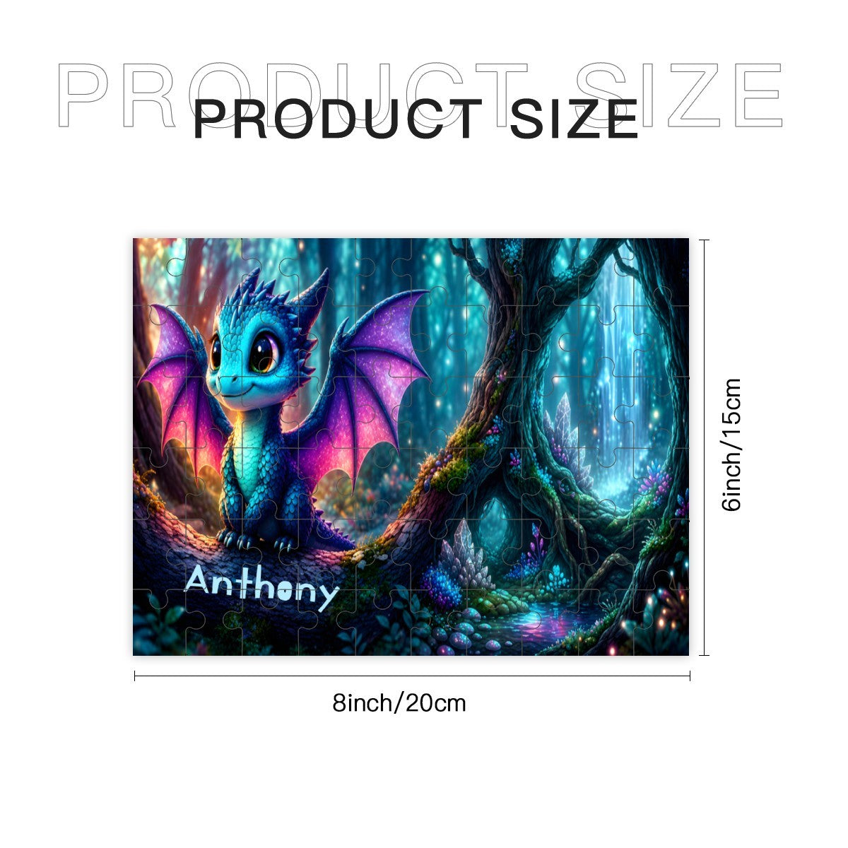 Personalized Dragon Wooden Puzzle | 60 Pieces | 15x20cm