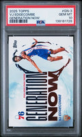 Graded 2025 Topps VJ Edgecombe #GN3 Generation Now Rookie RC Basketball Card PSA 10 Gem Mint