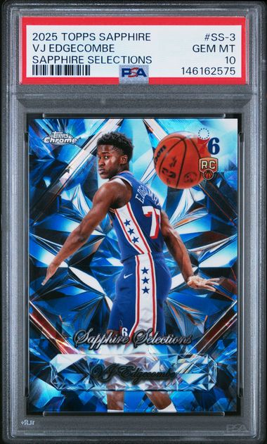 Graded 2025 Topps Sapphire VJ Edgecombe #SS3 Sapphire Selections Rookie RC Basketball Card PSA 10 Gem Mint