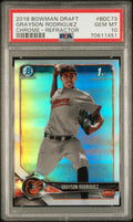 Graded 2018 Topps Bowman Draft Grayson Rodriguez #BDC73 Chrome Refractor Rookie RC Baseball Card PSA 10 Gem Mint