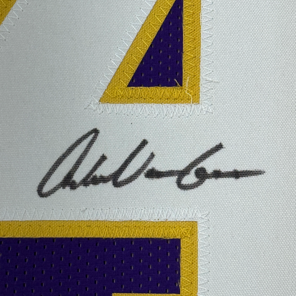 Framed Autographed/Signed Andrew Van Ginkel 35x39 Minnesota Purple Football Jersey JSA COA #2
