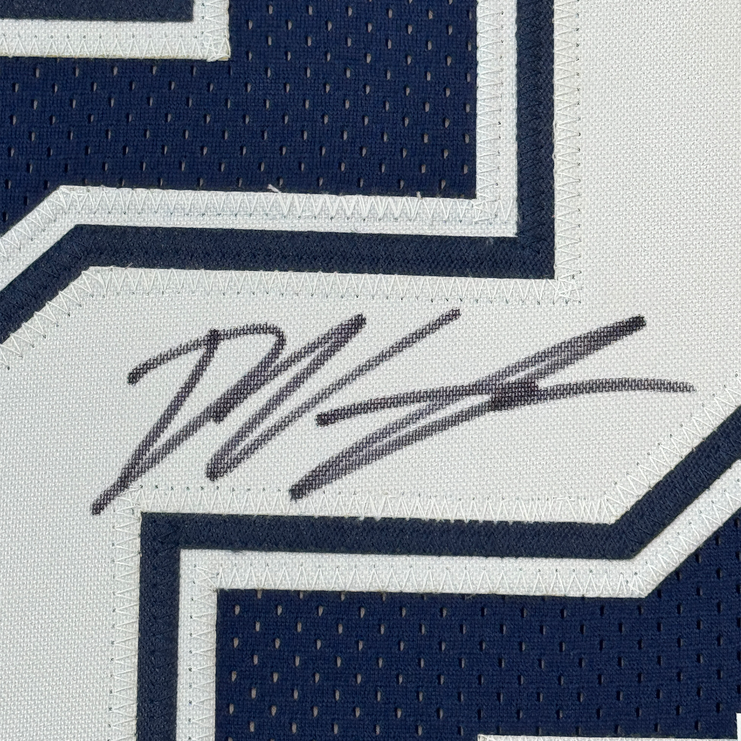 Framed Autographed/Signed Deuce Vaughn 35x39 Dallas Blue Football Jersey JSA COA