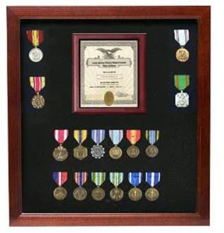 Medal and Document Case American Veterans Made, Mahogany wood