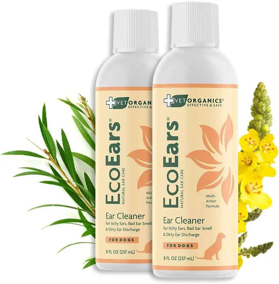 Vet Organics EcoEars Natural Dog Ear Cleaner 8oz – Multi-Action 2-Pack