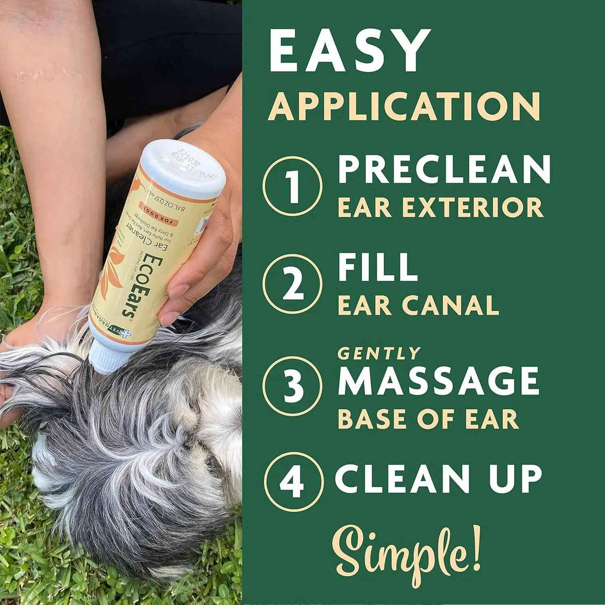 Vet Organics EcoEars Natural Dog Ear Cleaner 8oz – Multi-Action 2-Pack