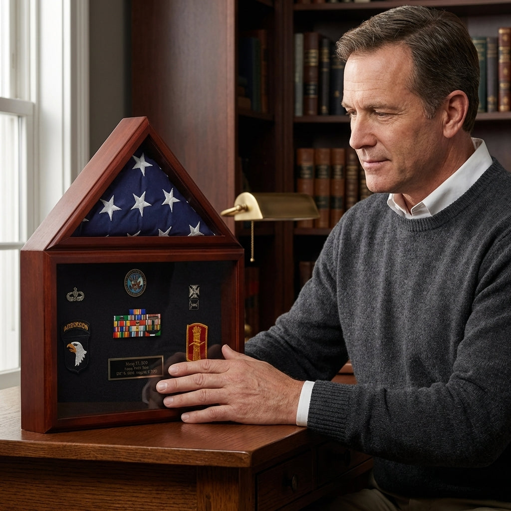 Capitol Flag Case with Certificate/Shadow Box – Holds 3’ x 5’ Flag