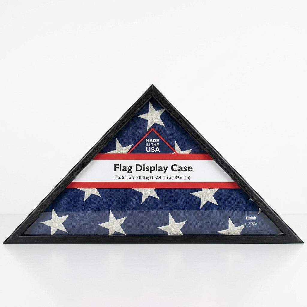 Design Ovation Memorial Flag Case, Black Wood