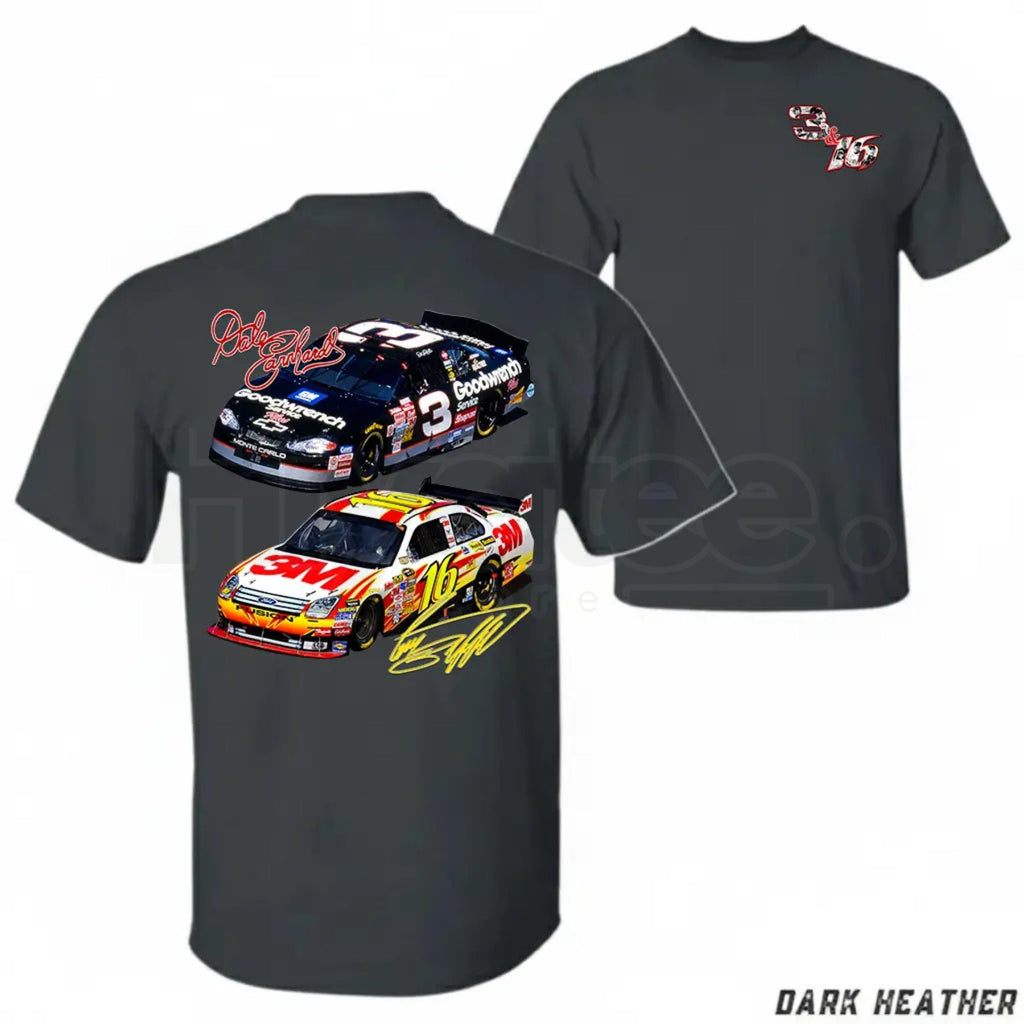 Vintage Racing Legacy Stock Car T-Shirt – Double-Sided #3 & #16 Motorsports Tee
