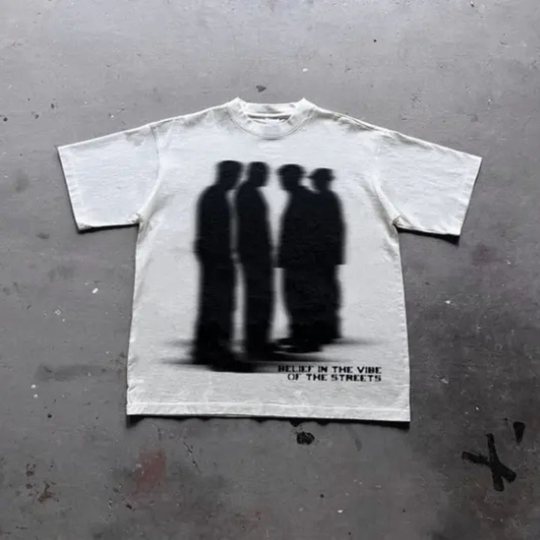 "Virtual Shadow" Street Atmosphere T-Shirt – Urban Shadow Character Streetwear, Premium 100% Cotton Cyber Top, Made in USA