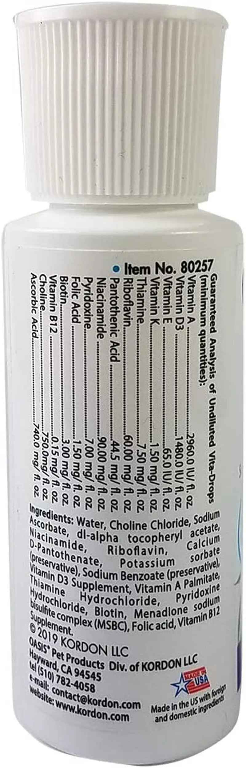 Oasis Vita Drops Liquid Multivitamin for Small Birds – 2 oz