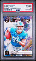 Graded 2023 Panini Donruss Sam LaPorta #RGK12 Rookie Gridiron Kings Rookie RC Football Card PSA 10 Gem Mint