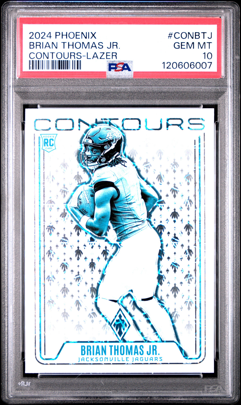 Graded 2024 Panini Phoenix Brian Thomas Jr #CONBTJ Contours Lazer Rookie RC Football Card PSA 10 Gem Mint