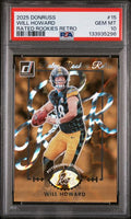 Graded 2025 Donruss Rated Rookies Retro Will Howard #15 Rookie RC Football Card PSA 10 Gem Mint