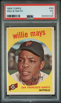 Graded 1959 Topps Willie Mays #50 Baseball Card PSA 3 Very Good