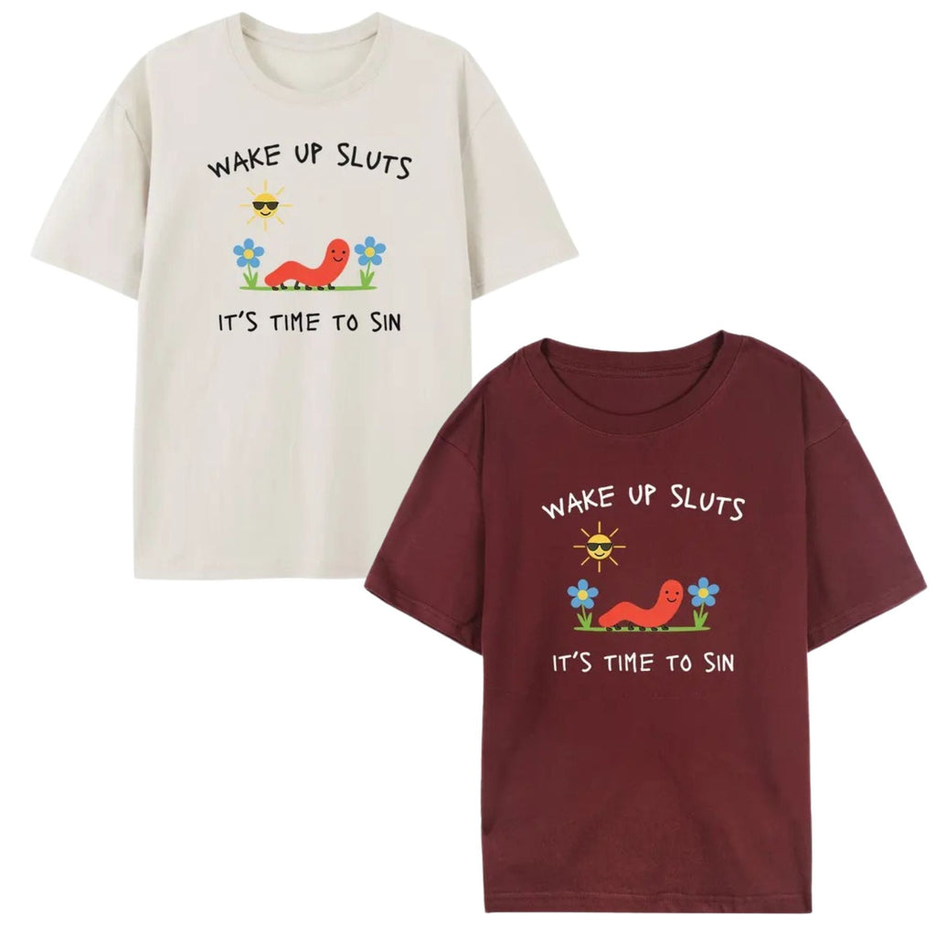 "Wake Up Slts" Funny Animal T-Shirt – Viral Meme Graphic Tee, Premium 100% Cotton Ironic Animal Top, Made in USA